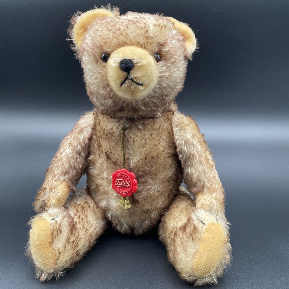 Hermann Teddy Bear Growler Glass Eyes Jointed Mohair West Germany May Be 1950's